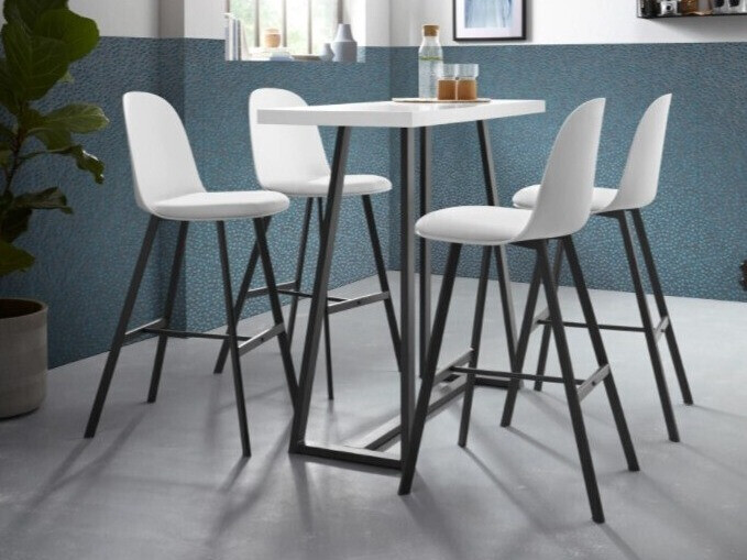 Conjunto de bancos de bar Denton 123 (Branco)