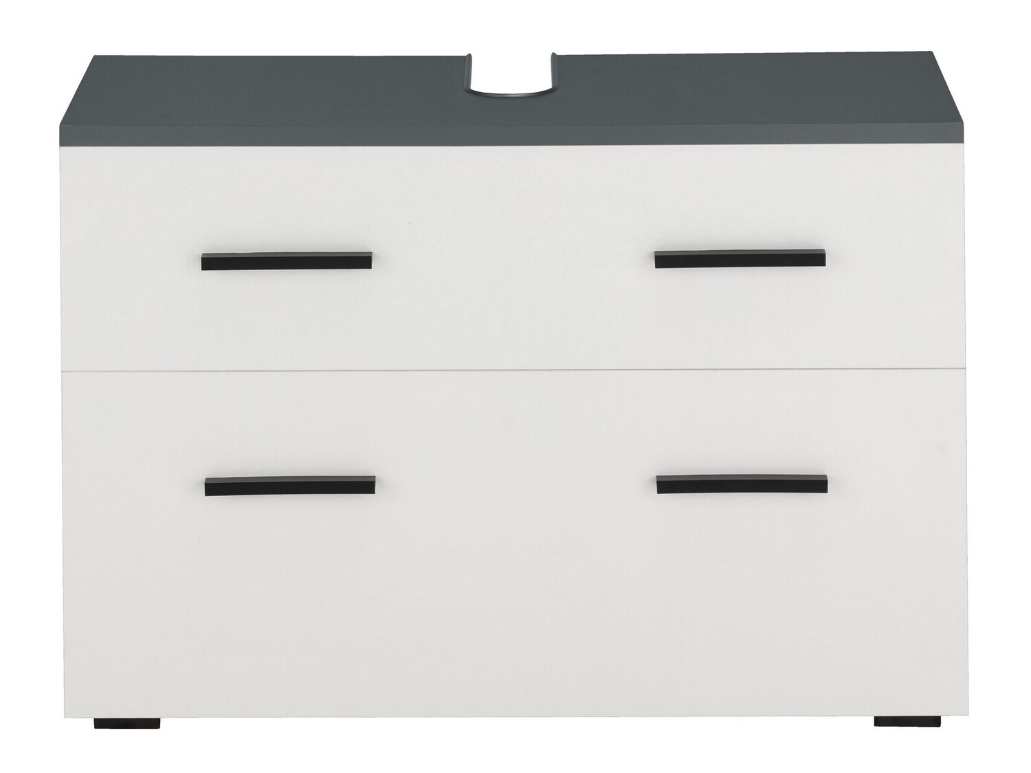 Armário com lavatório de apoio próprio para casa de banho Larlori 101 (Antracite + Branco)