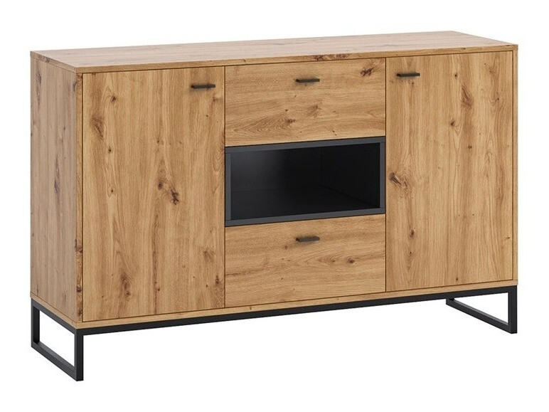 Cómoda Baltesi 104 (Carvalho Artisan + Preto)