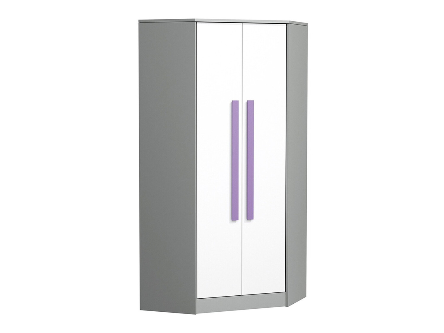 Roupeiro de canto Akron C106 (Cinzento + Branco + Roxo)