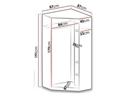 Roupeiro de canto Akron C106 (Cinzento + Branco + Roxo)