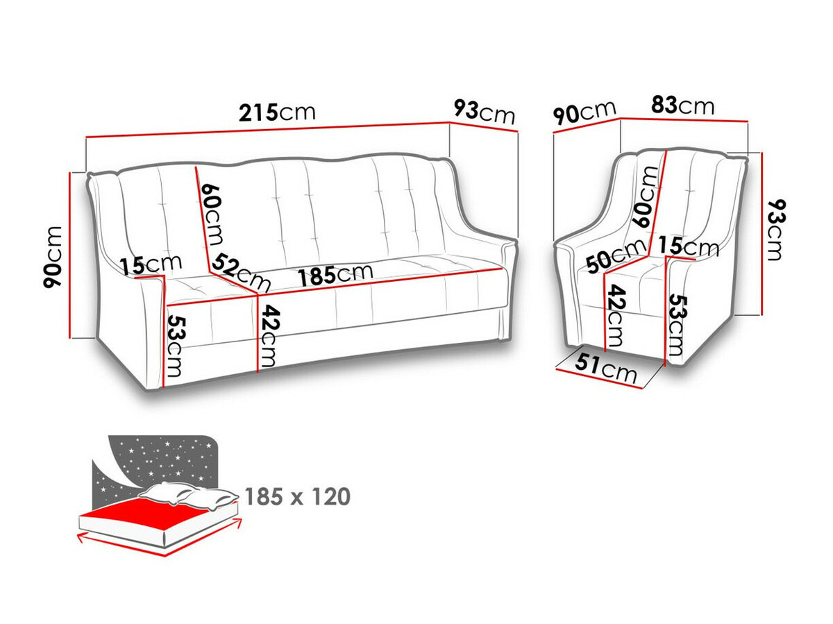 Conjunto de mobiliário com estofo Providence 110 (Ibiza 17 + Ibiza 15)