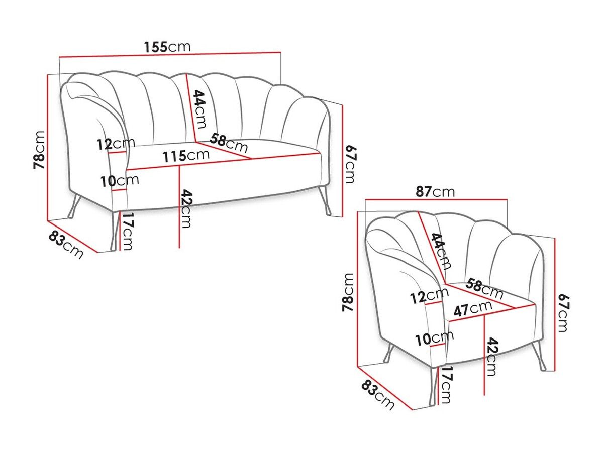 Conjunto de mobiliário com estofo Providence 152 (Eureka 2142)