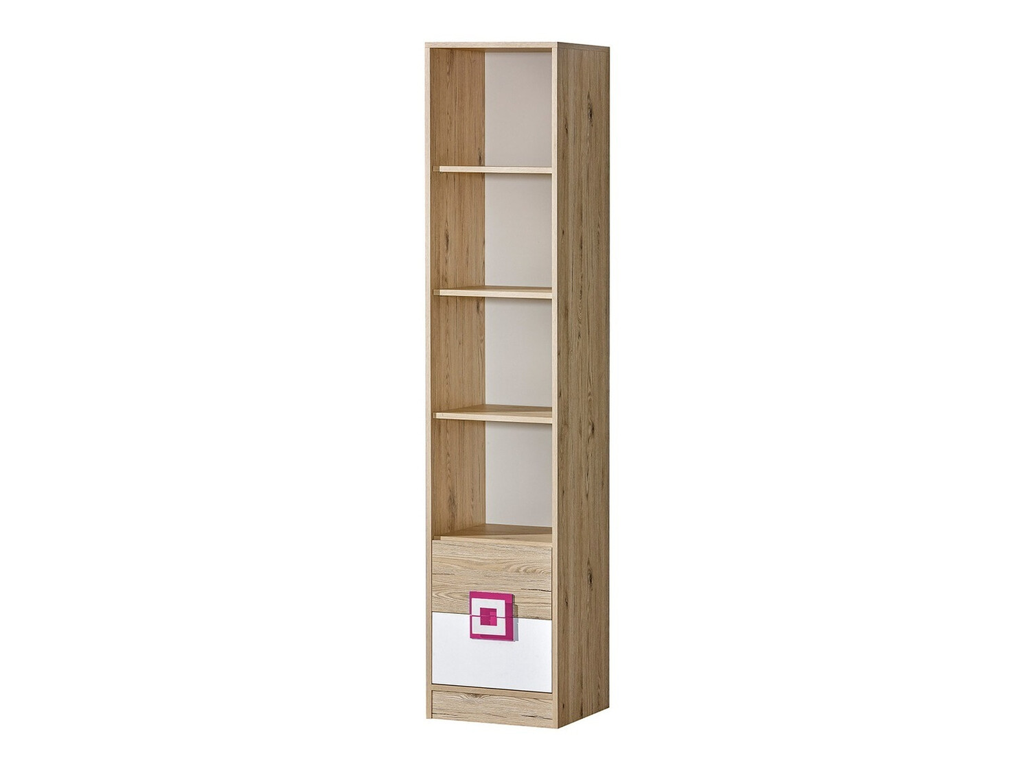 Estante Balvire 107 (Carvalho claro + Branco + Rosa)