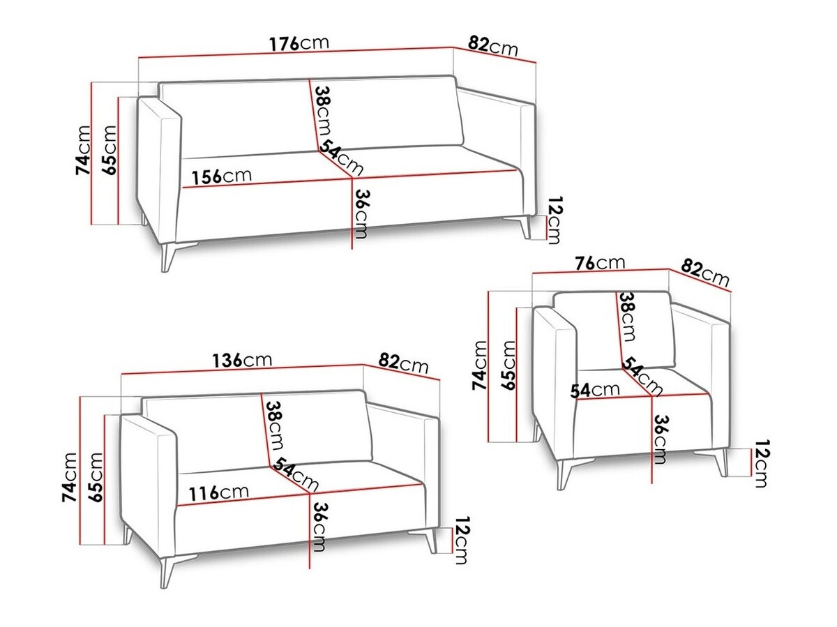 Conjunto de mobiliário com estofo Virmore 105 (Solo 251)