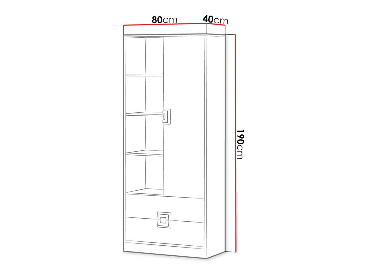 Estante Balvire 105 (Carvalho claro + Branco + Cinzento)