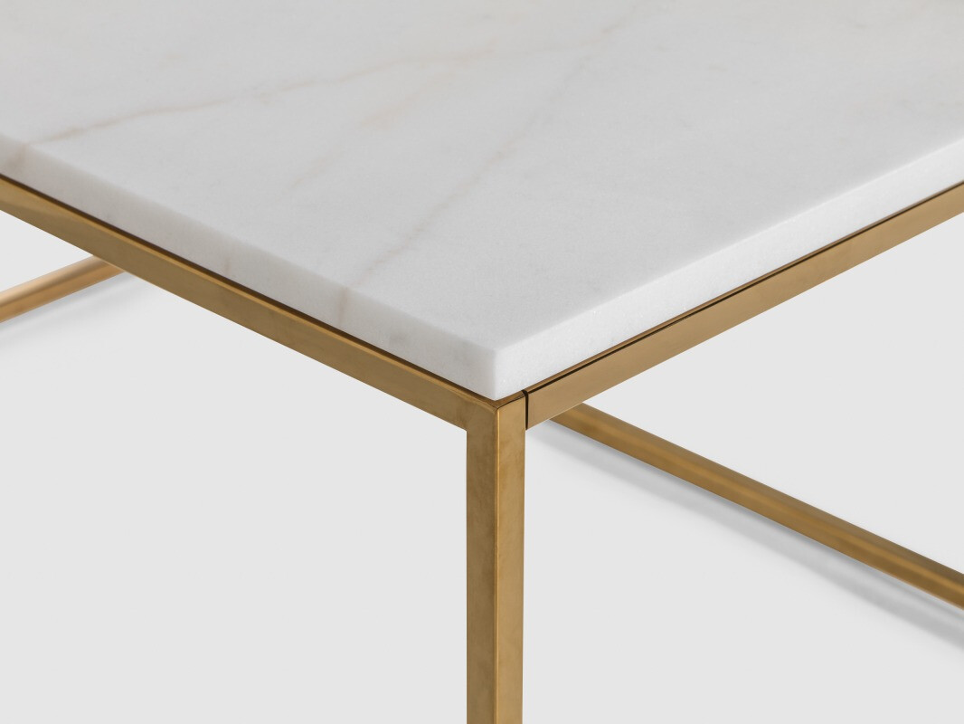 Mesa para revistas Concept 55 145 (Marmore branco + Ouro)