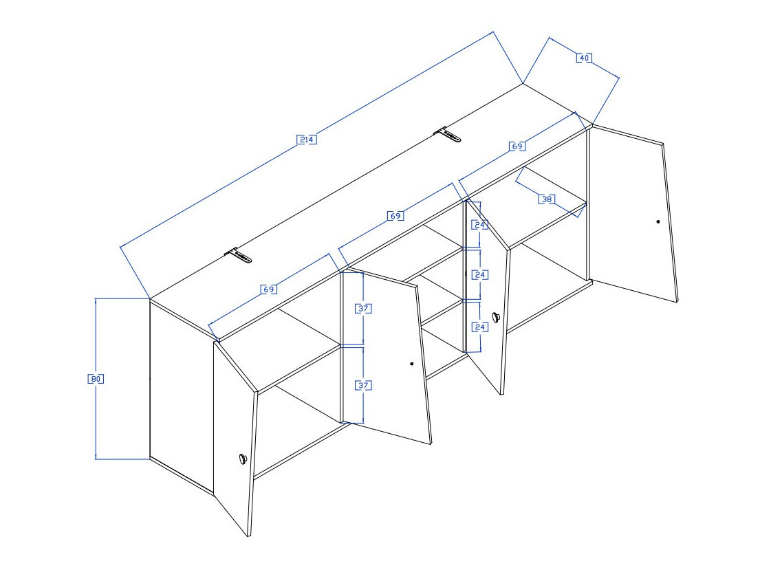 Armário suspenso Mirelbu 115 (Carvalho Artisan + Branco brilhante)