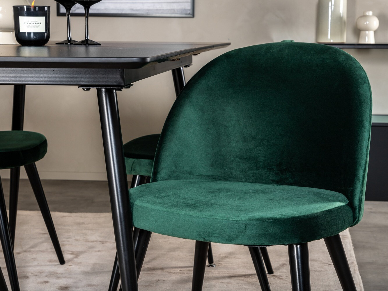 Conjunto para refeições Dallas 1521 (Verde + Preto)