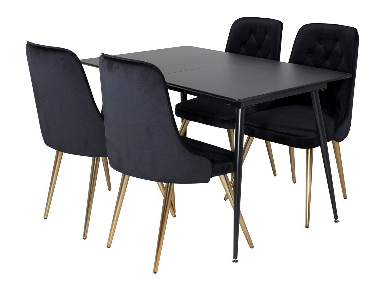 Conjunto para refeições Dallas 1522 (Preto + Dourado)