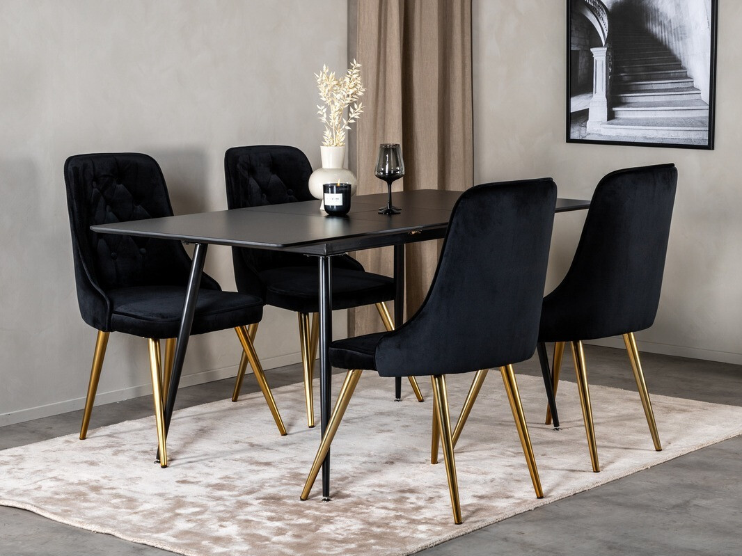 Conjunto para refeições Dallas 1522 (Preto + Dourado)