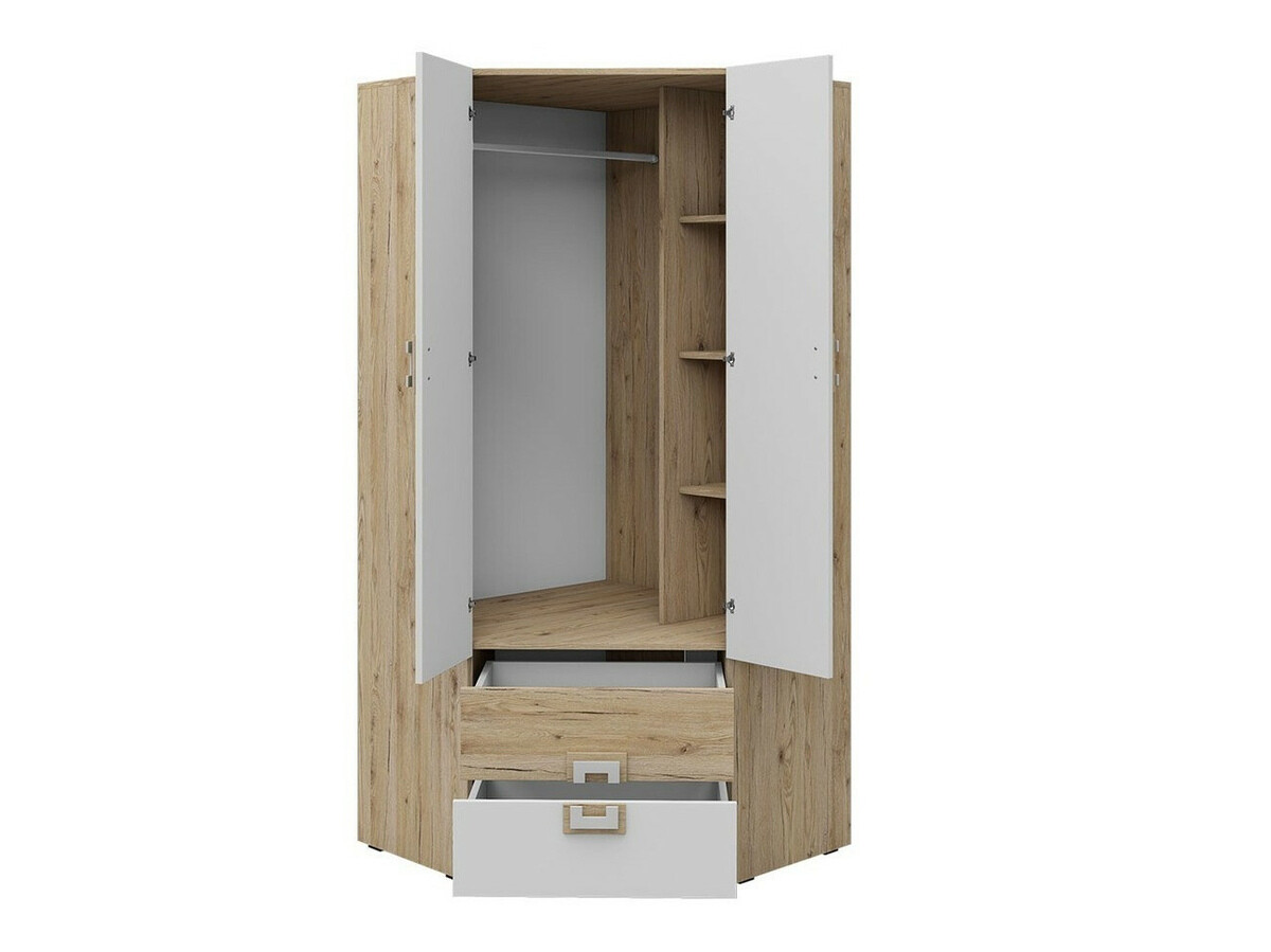 Conjuntos para quartos de criança Balvire 115 (Carvalho claro + Branco + Cinzento)