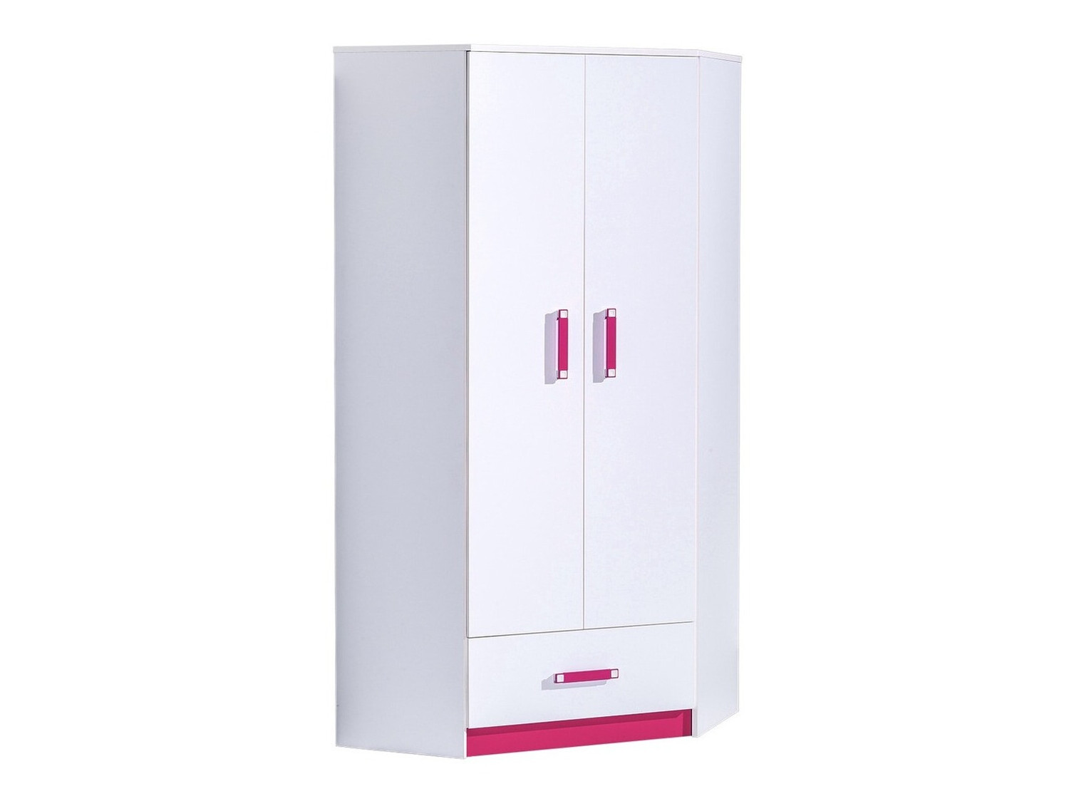 Roupeiro de canto Lorlare 112 (Branco + Rosa)
