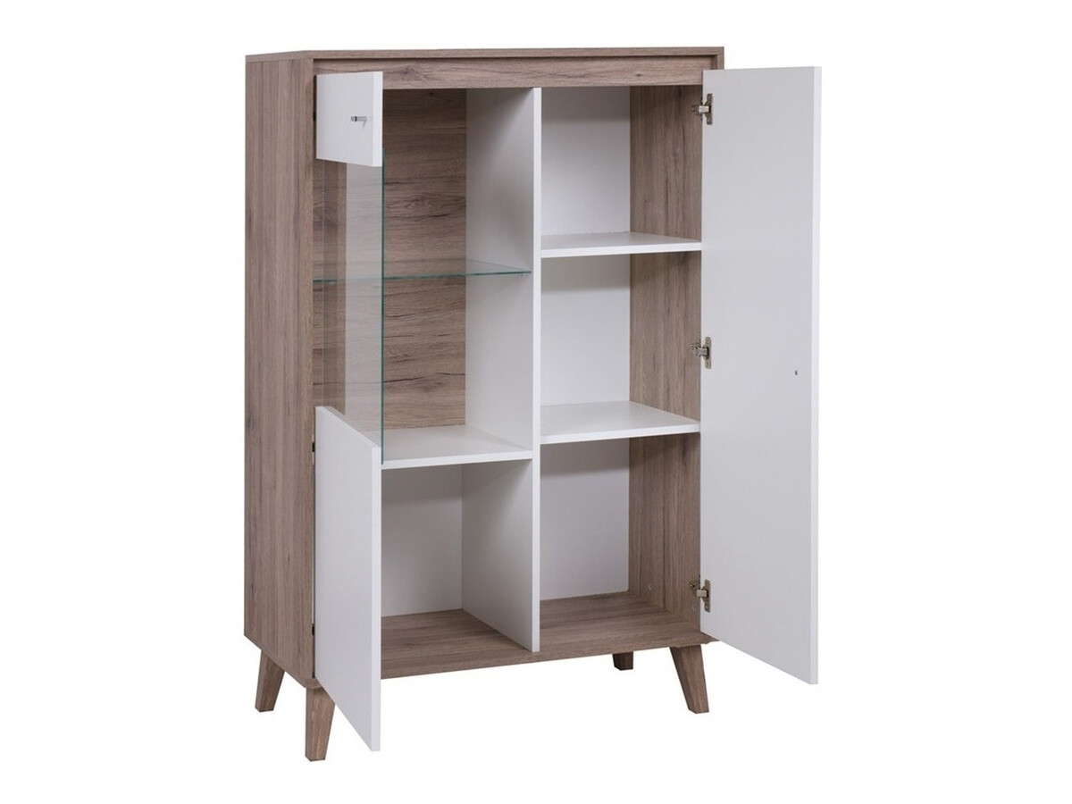 Aparador Delbene 108 (Carvalho San Remo claro + Mate branco)