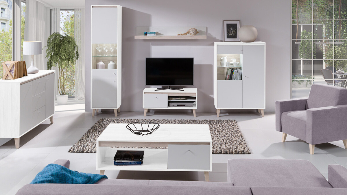 Estante Delbene 107 (Carvalho San Remo claro + Mate branco)