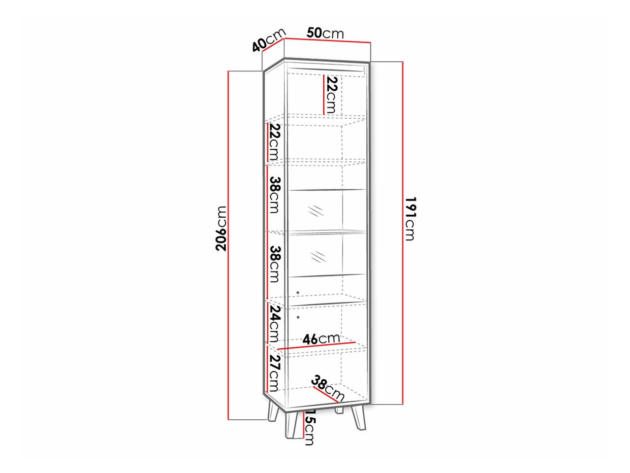 Estante Delbene 107 (Carvalho San Remo claro + Mate branco)