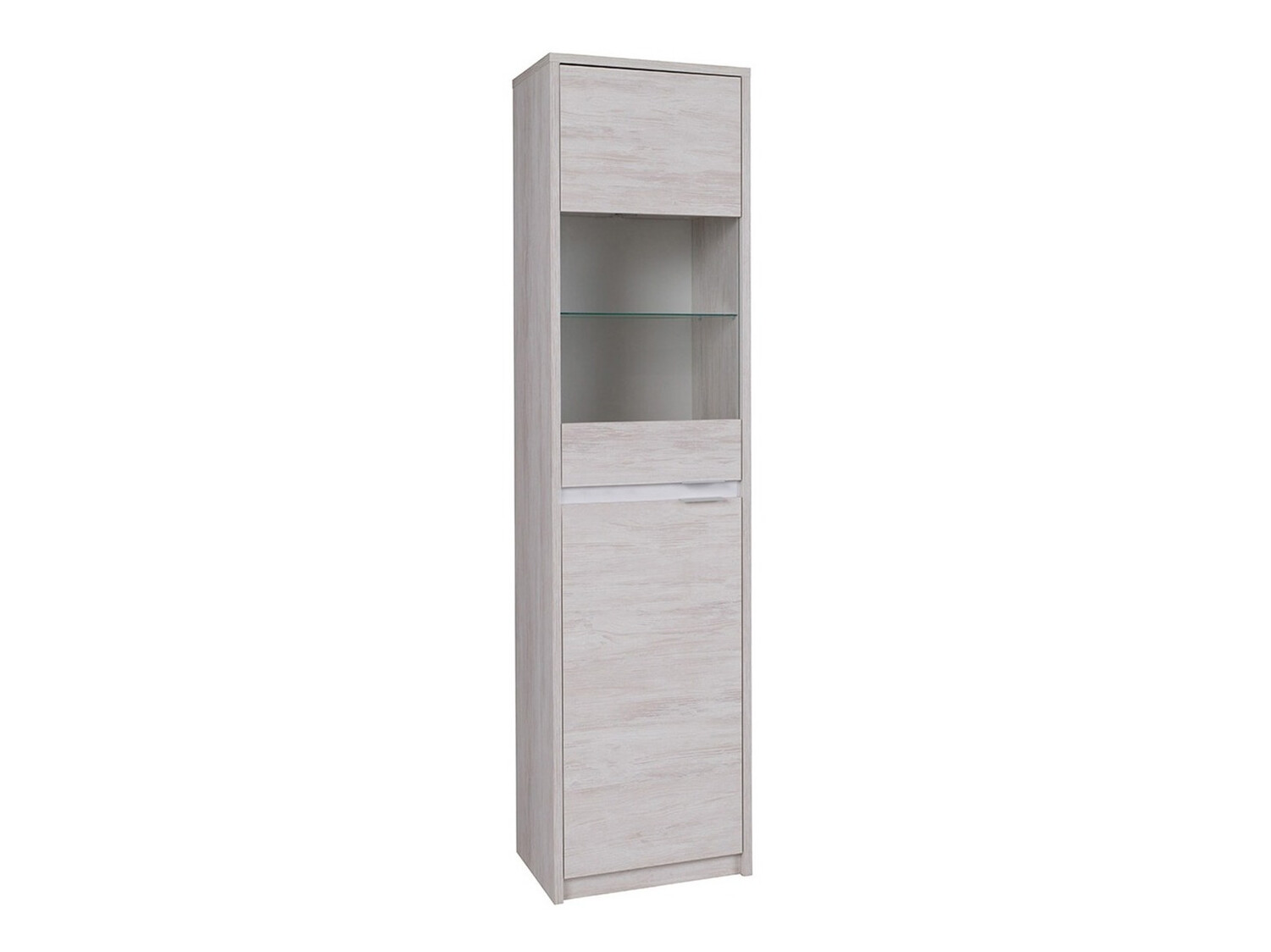 Estante Fivelbo 113 (Carvalho branqueado + Branco brilhante)