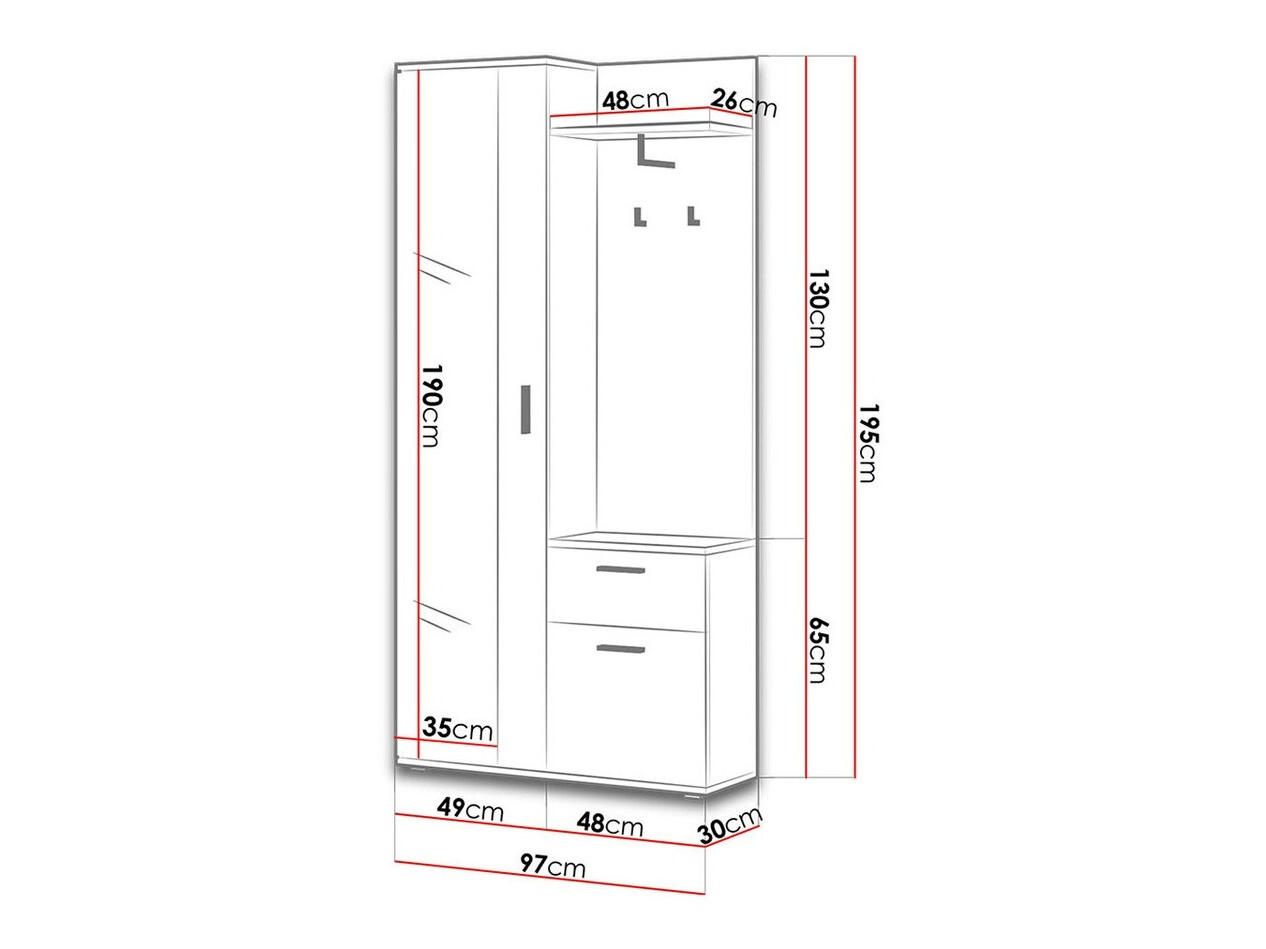 Conjunto para corredor Pavo (Carvalho sonoma + Branco)