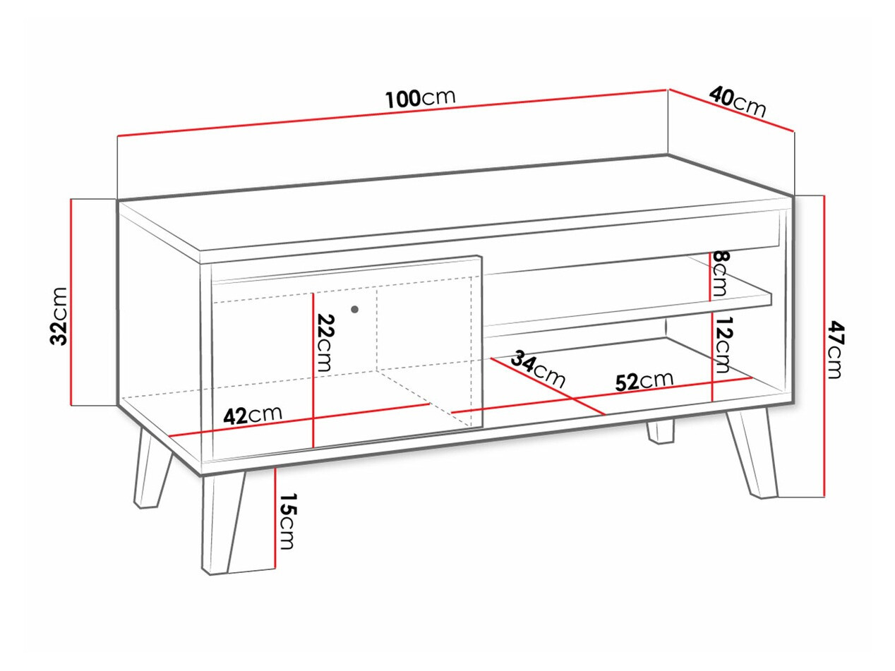 Móvel de TV Delbene 112 (Carvalho San Remo claro + Mate branco)