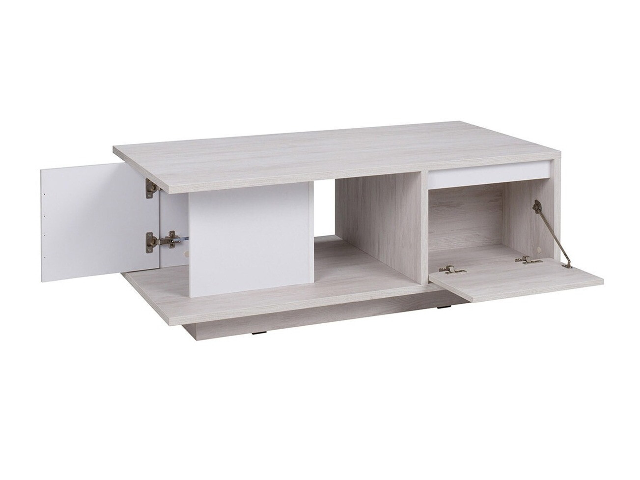 Conjunto para sala de estar Fivelbo 114 (Carvalho branqueado + Branco brilhante)