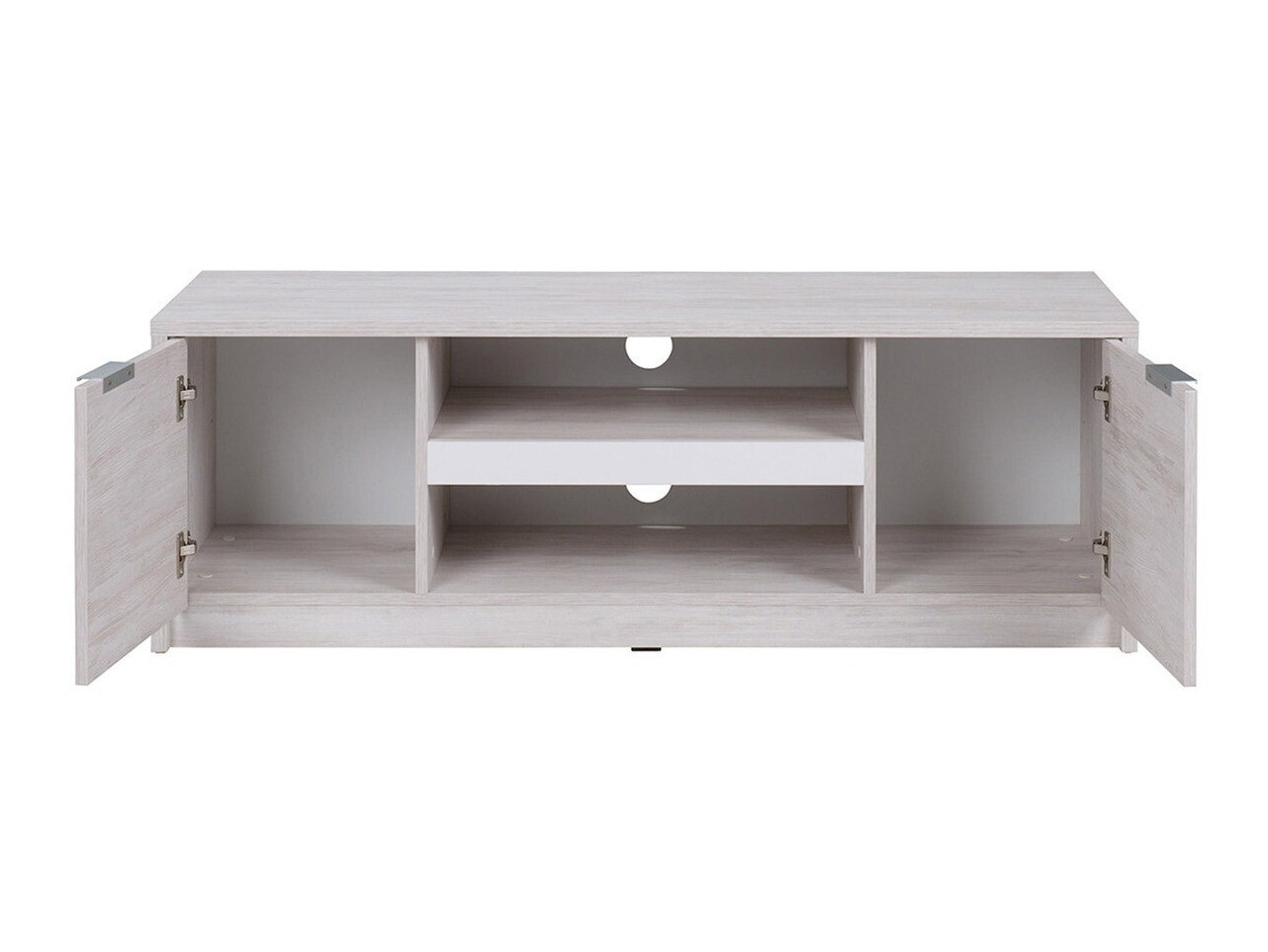 Conjunto para sala de estar Fivelbo 114 (Carvalho branqueado + Grafite brilhante)