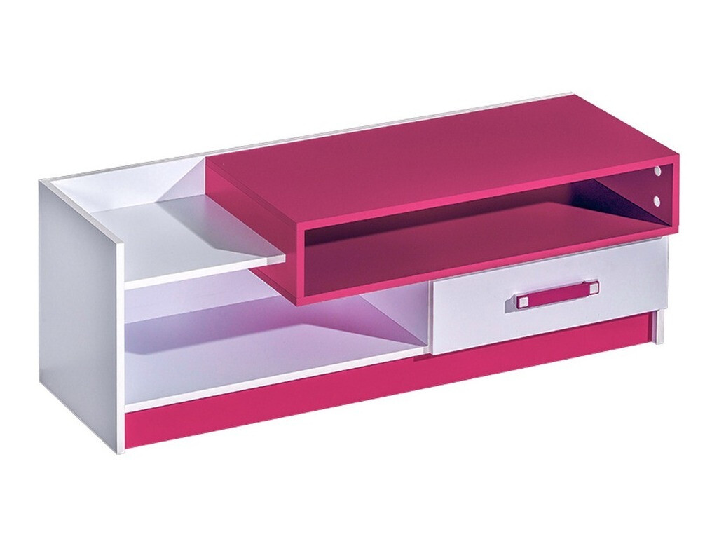 Móvel de TV Lorlare 111 (Branco + Rosa)