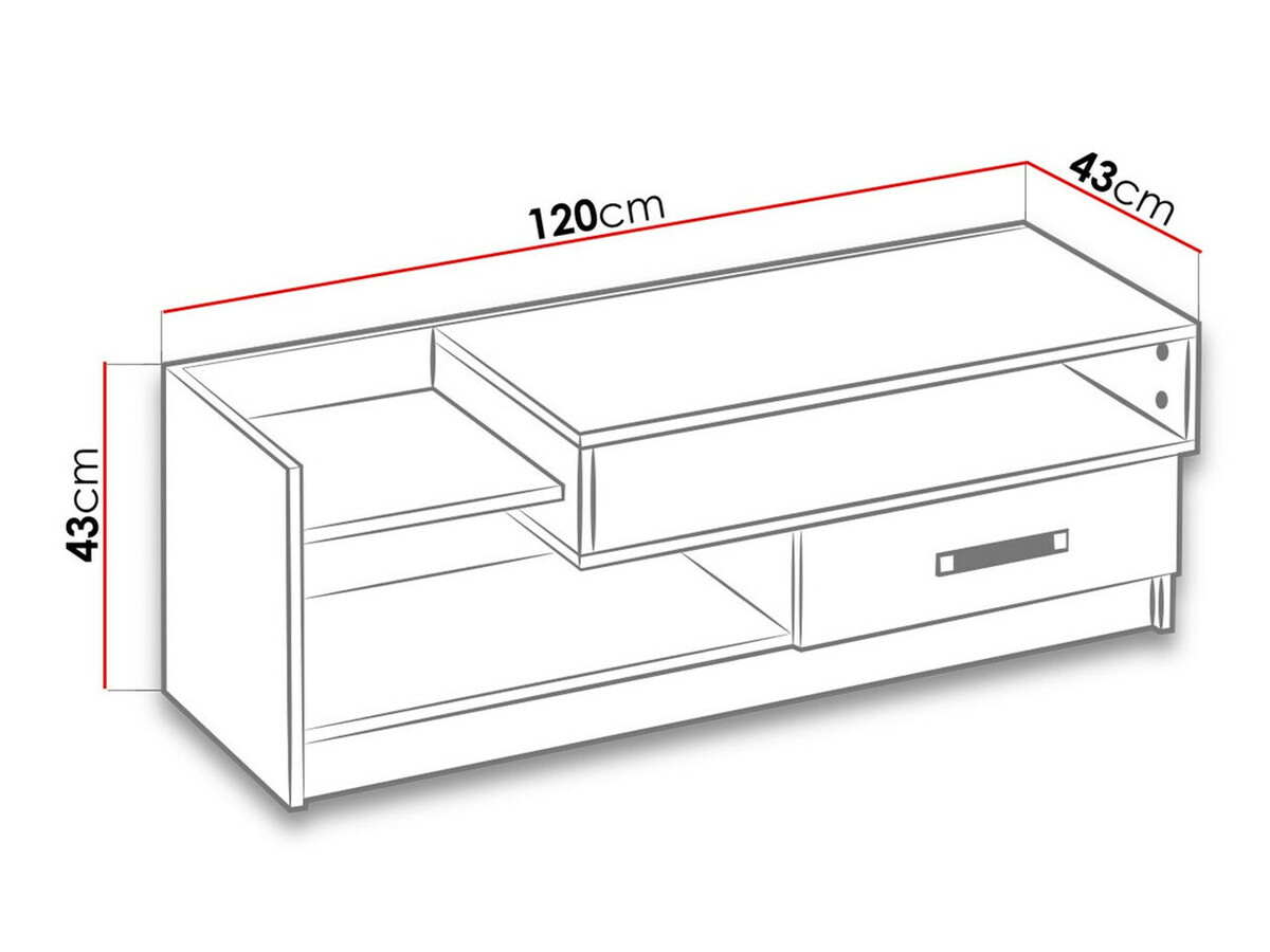 Móvel de TV Lorlare 111 (Branco + Rosa)