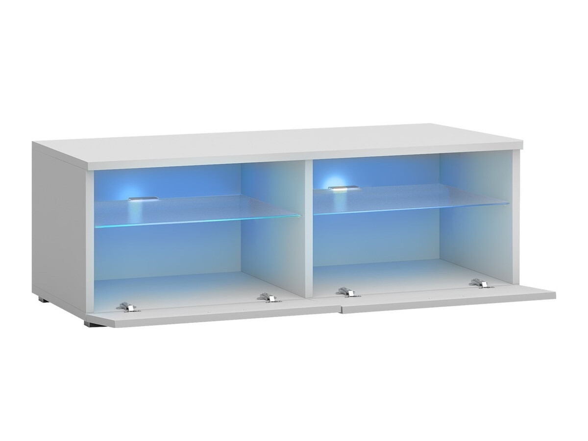 Móvel de TV Nashville 105 (Branco + Preto brilhante)