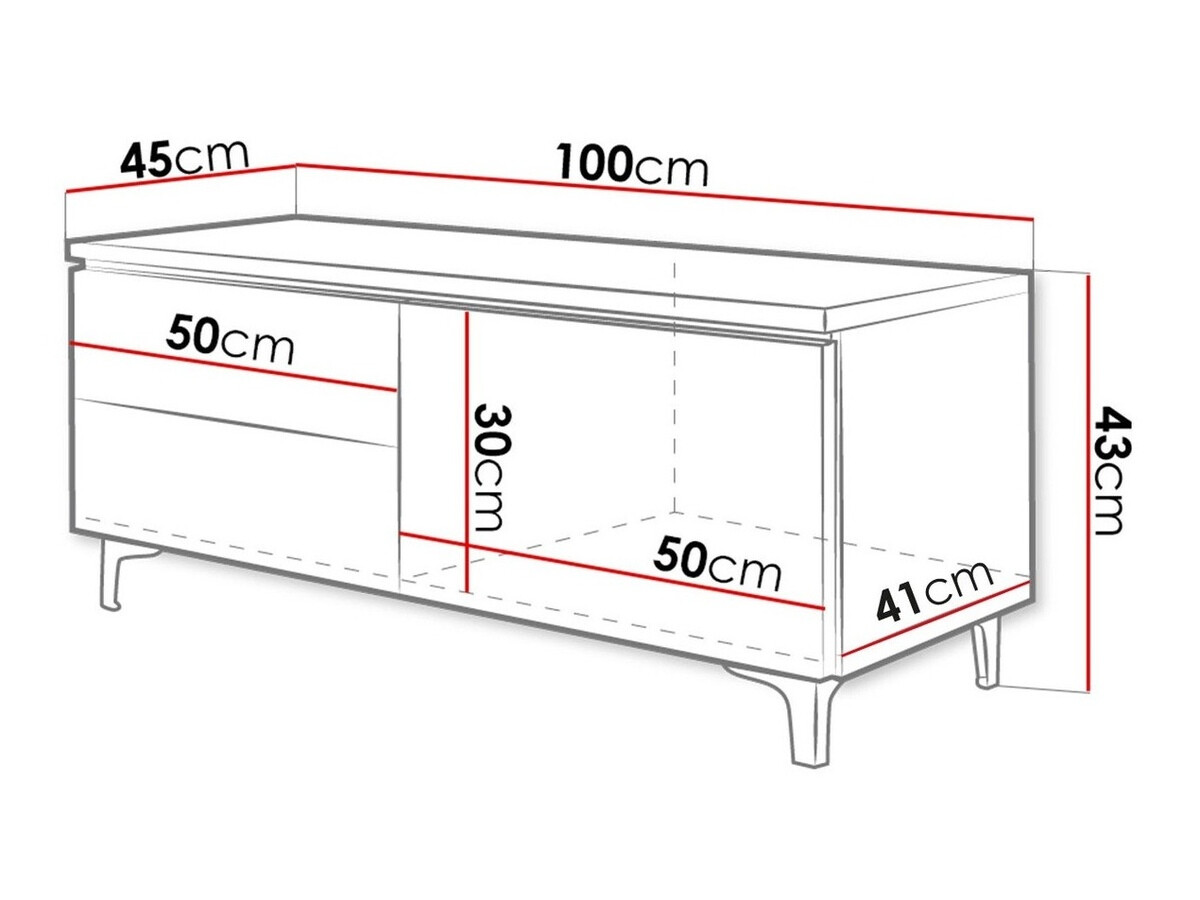 Móvel de TV Uva IV (Branco + Branco brilhante)