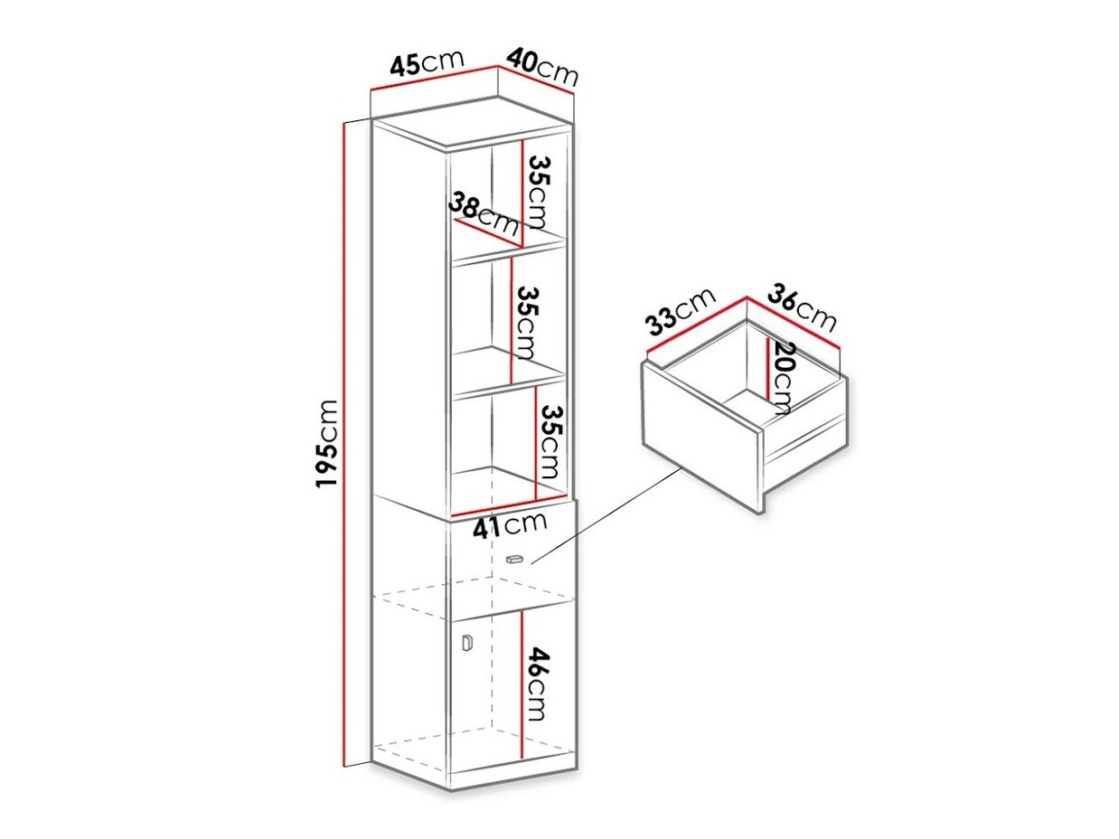 Estante Omaha E104 (Branco + Turquesa)