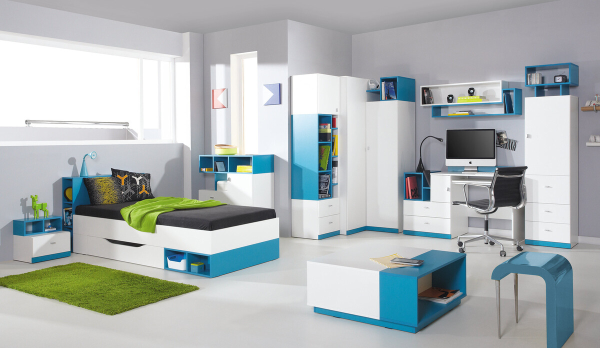 Estante Omaha E104 (Branco + Turquesa)