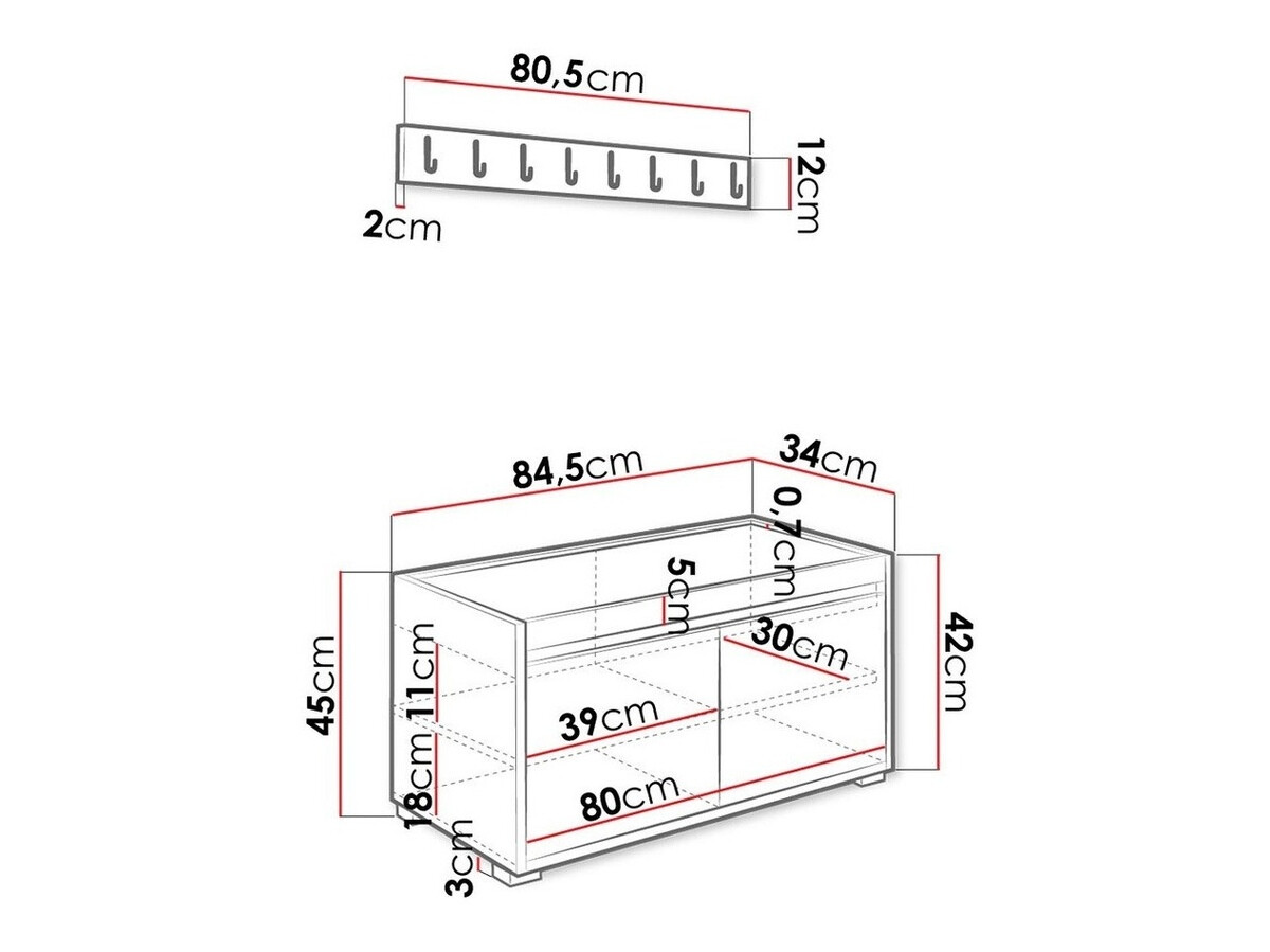 Conjunto para corredor Comfivo Pinus IV (Branco + Manila 11)