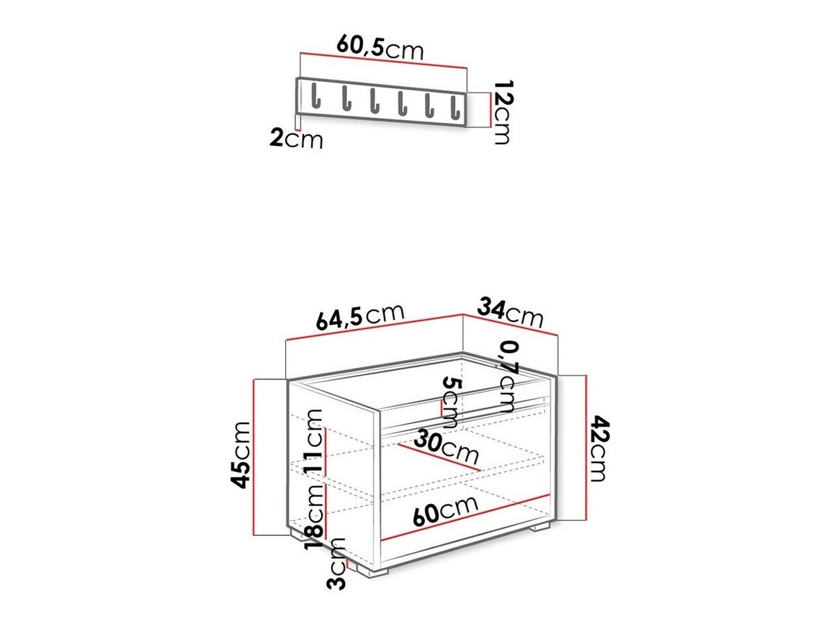 Conjunto para corredor Comfivo Pinus VII (Branco + Manila 26)
