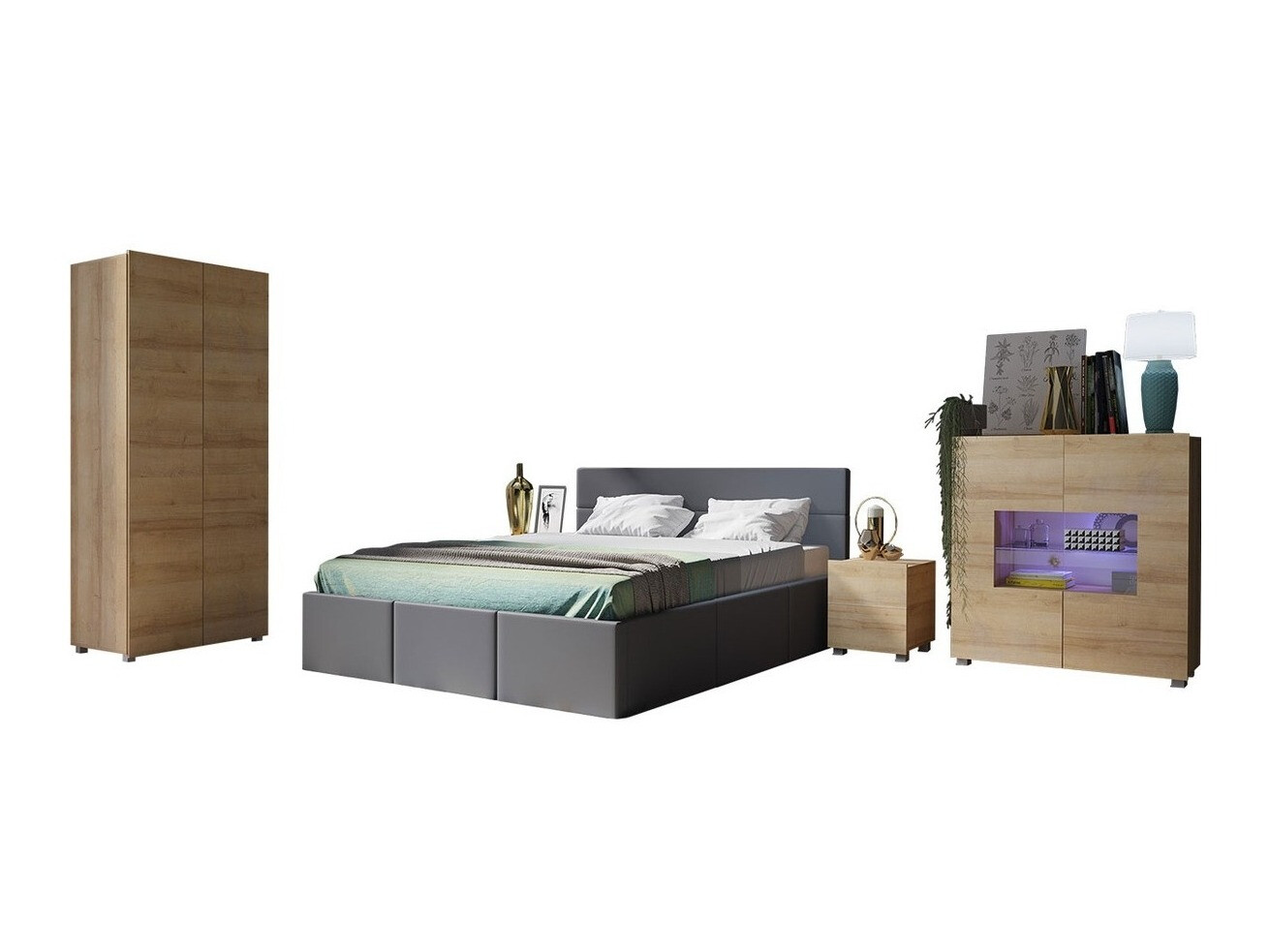 Conjunto para quarto Tivdalu 130 (Eco couro Soft 020)