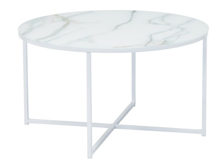 Mesa para revistas Riverton 380 (Marmore branco + Branco)
