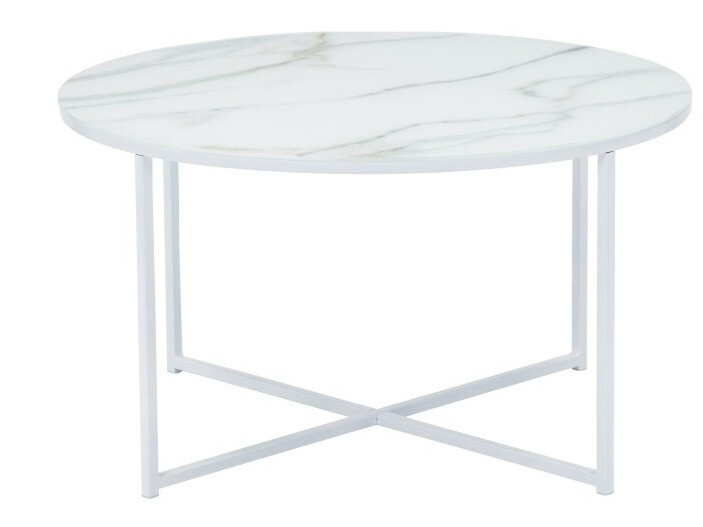 Mesa para revistas Riverton 380 (Marmore branco + Branco)