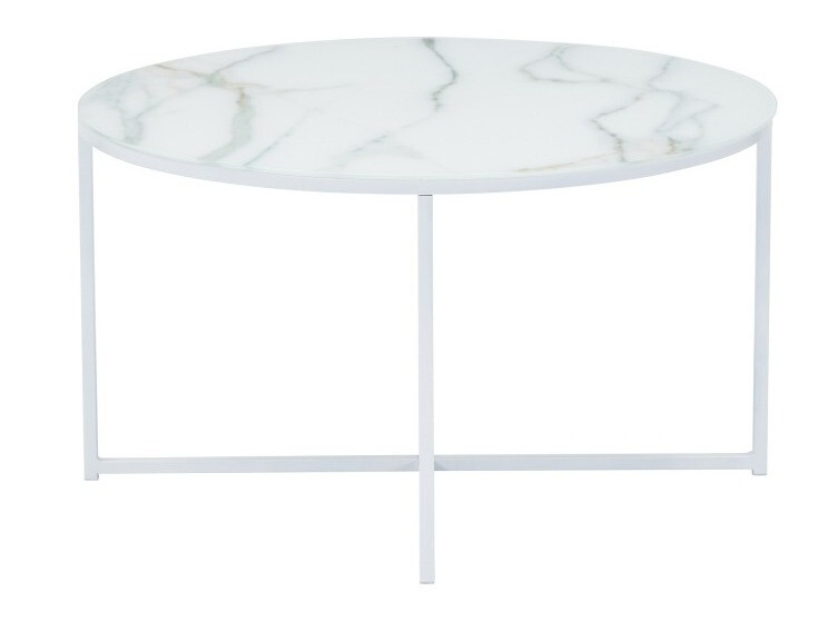 Mesa para revistas Riverton 380 (Marmore branco + Branco)