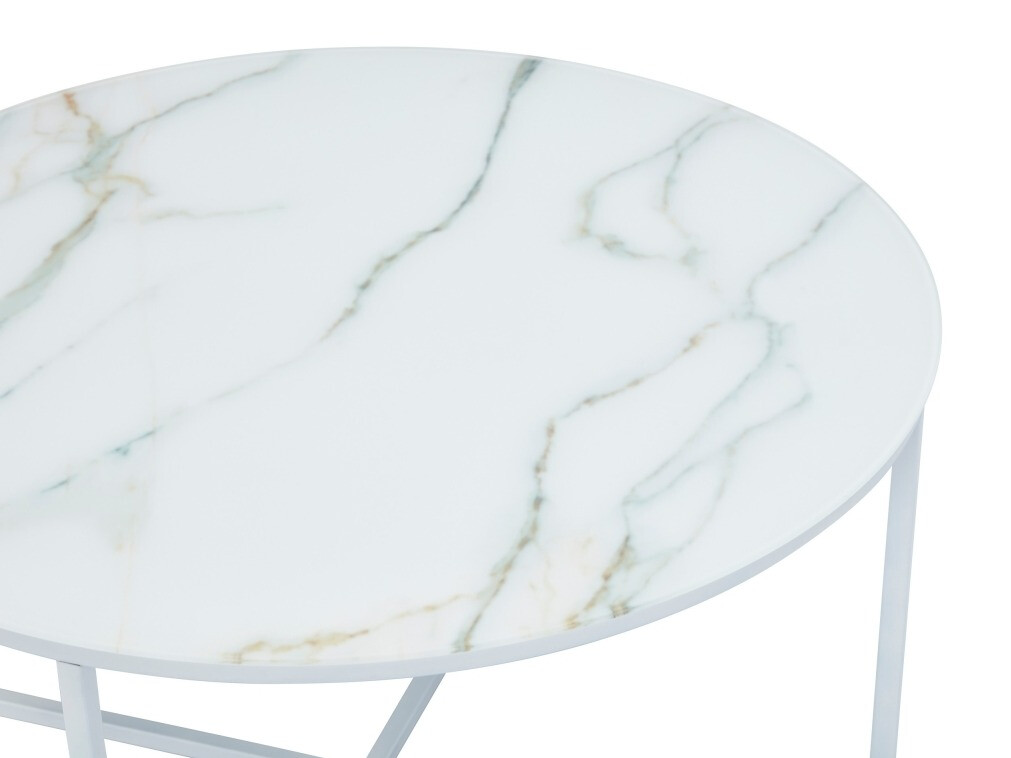 Mesa para revistas Riverton 380 (Marmore branco + Branco)