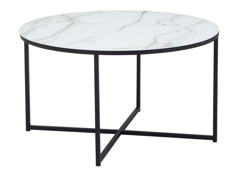 Mesa para revistas Riverton 380 (Marmore branco + Preto)
