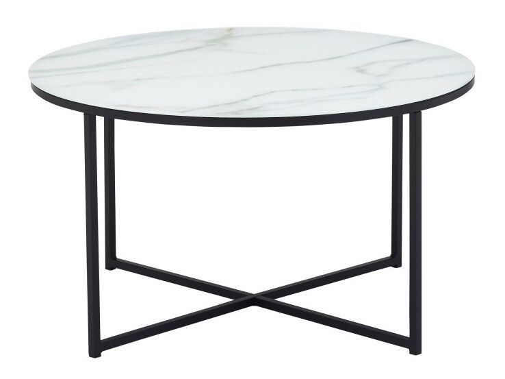 Mesa para revistas Riverton 380 (Marmore branco + Preto)