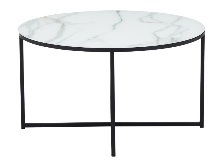 Mesa para revistas Riverton 380 (Marmore branco + Preto)