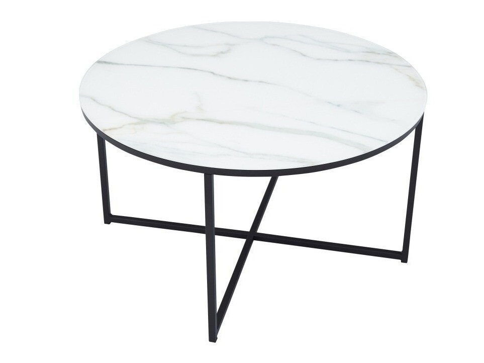 Mesa para revistas Riverton 380 (Marmore branco + Preto)