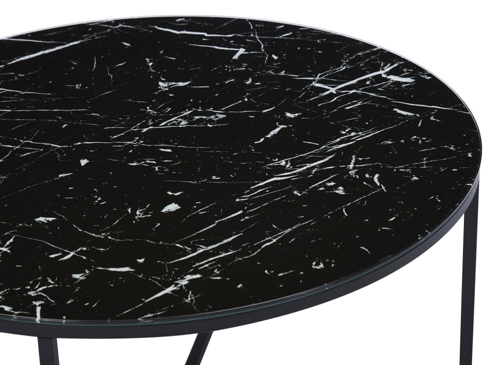 Mesa para revistas Riverton 380 (Mármore preto + Preto)