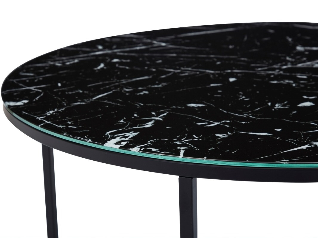 Mesa para revistas Riverton 380 (Mármore preto + Preto)