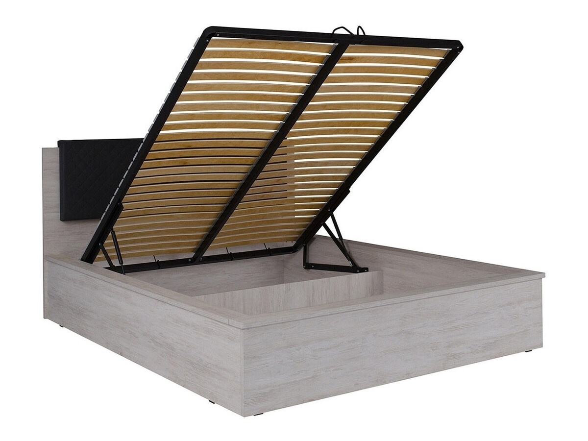 Conjunto para quarto Fivelbo 120 (Carvalho branqueado + Grafite brilhante)