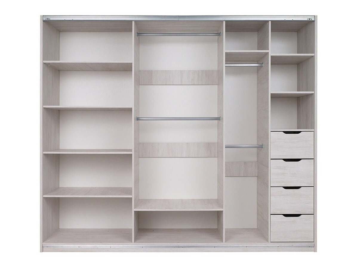 Conjunto para quarto Fivelbo 120 (Carvalho branqueado + Grafite brilhante)