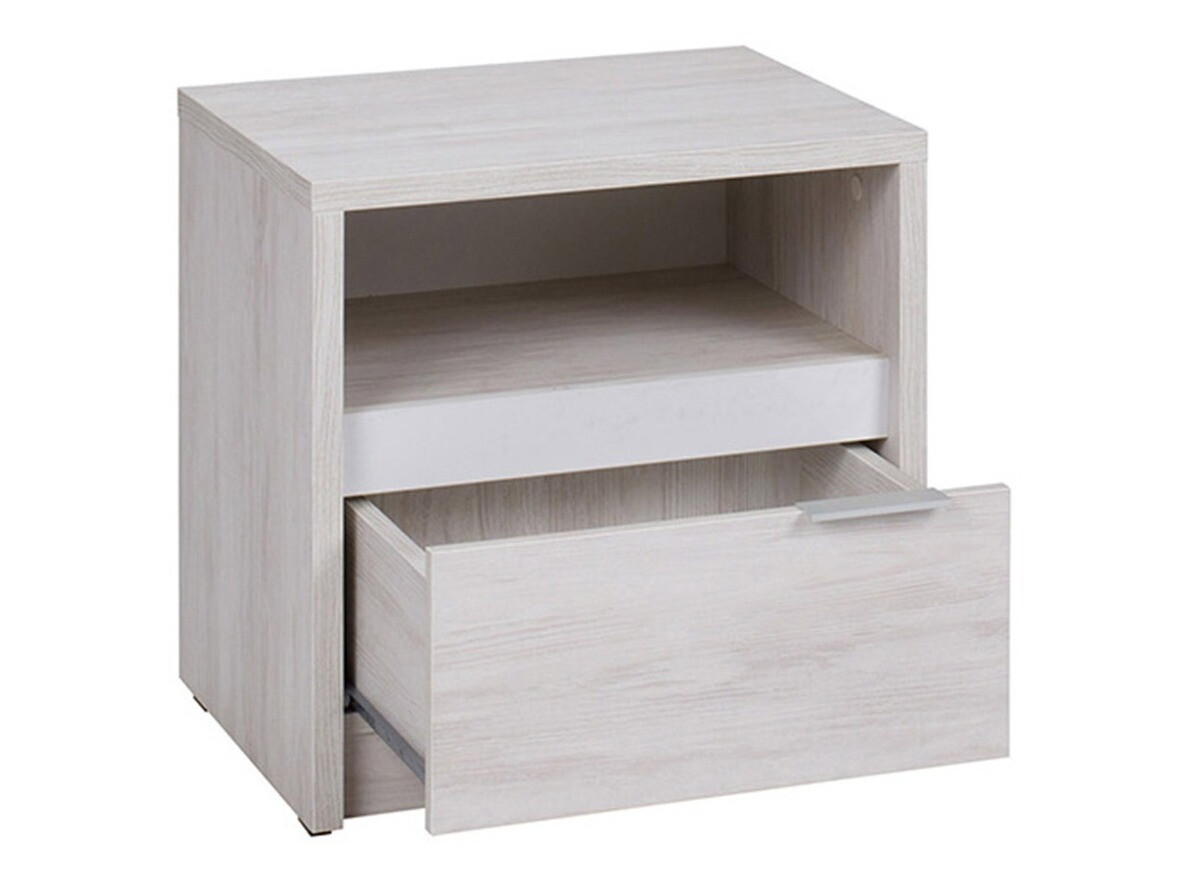 Conjunto para quarto Fivelbo 120 (Carvalho branqueado + Grafite brilhante)