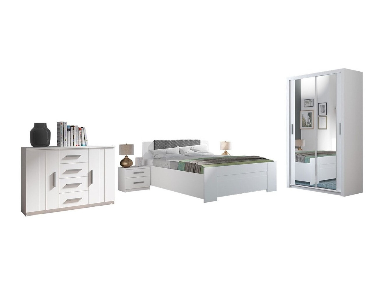 Conjunto para quarto Catromi 112 (Branco + Soft Pik 029)