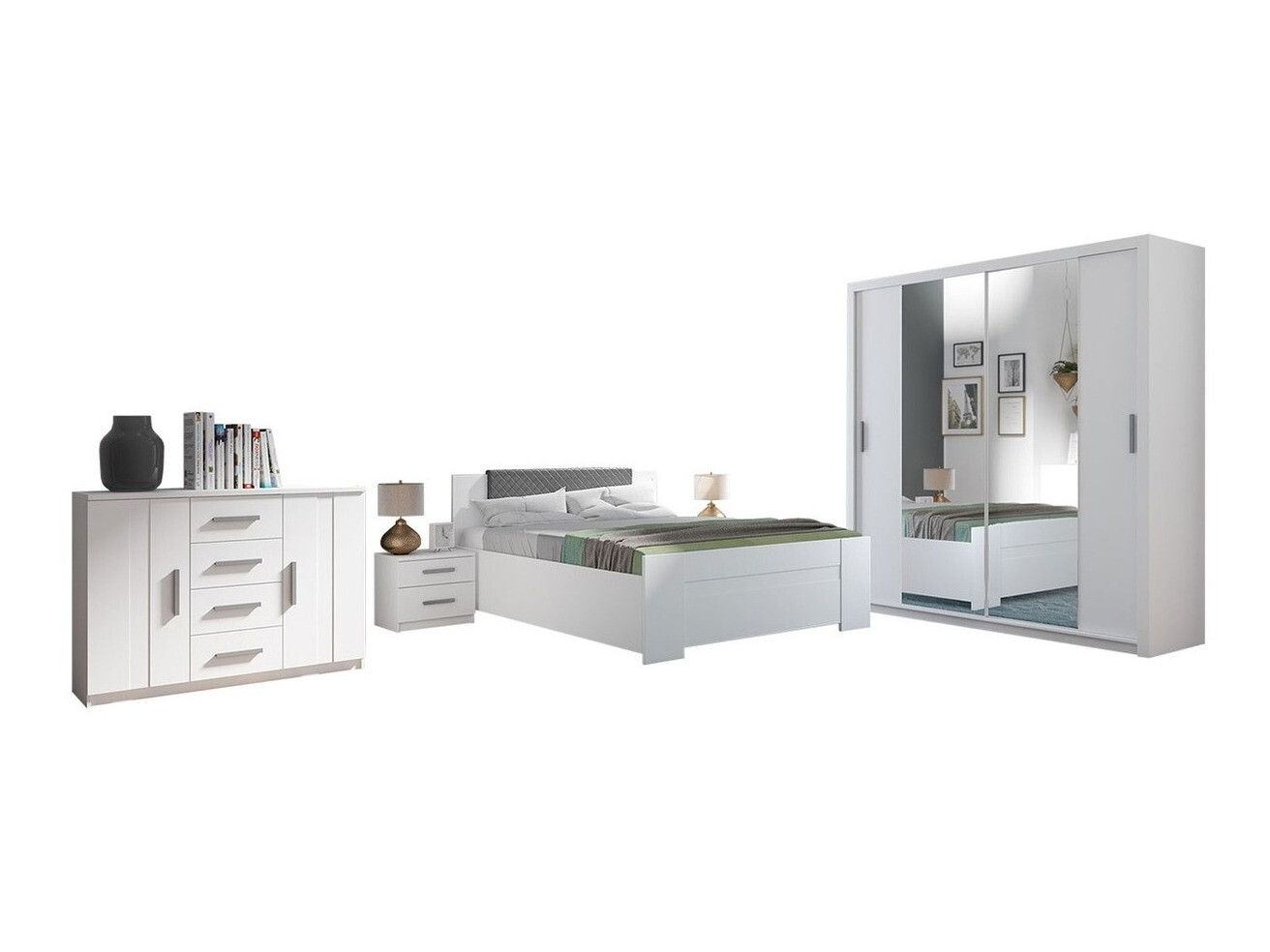 Conjunto para quarto Catromi 114 (Branco + Soft Pik 029)