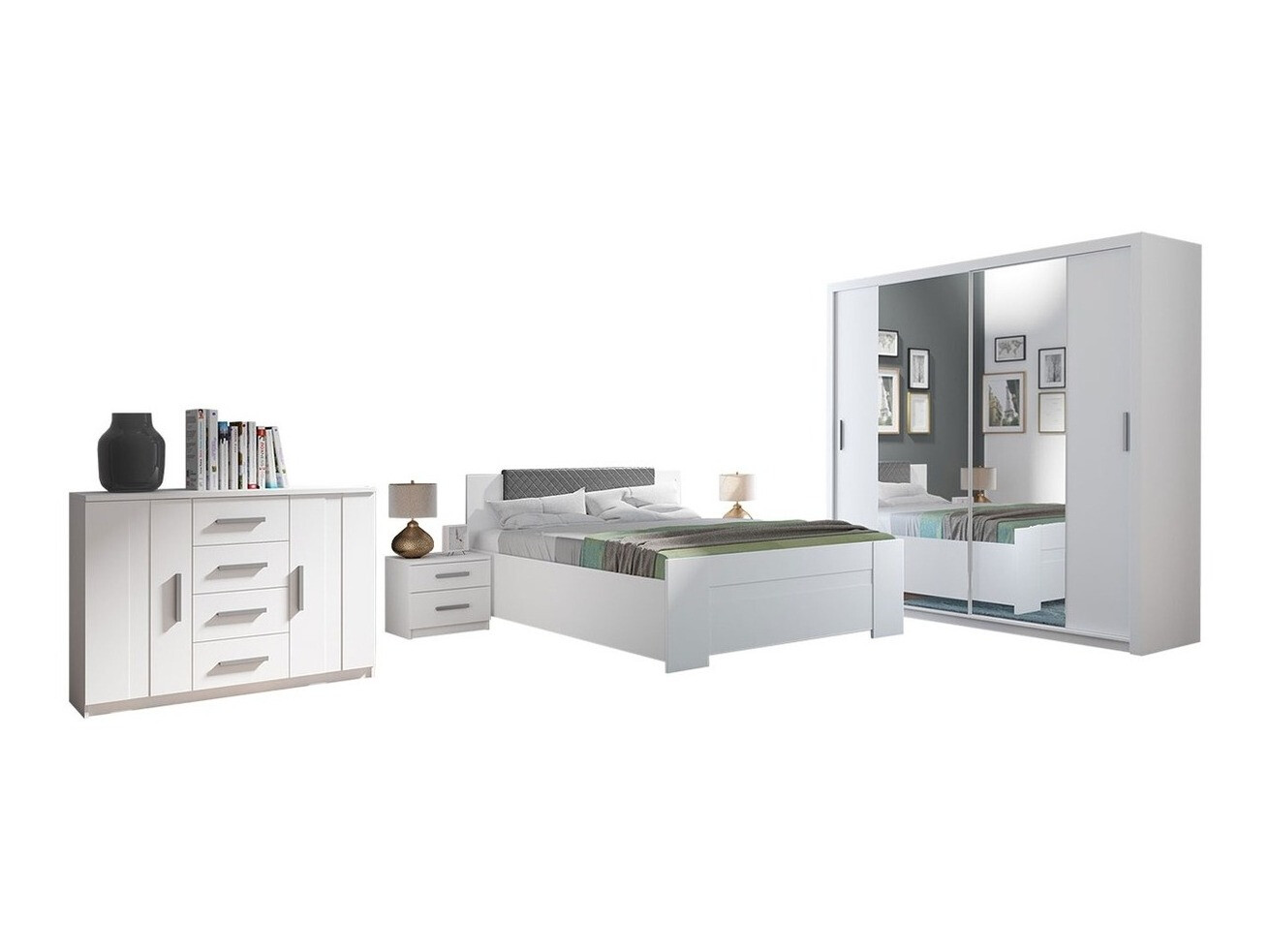 Conjunto para quarto Catromi 115 (Branco + Soft Pik 029)